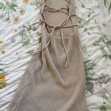 Beige Knit Dress