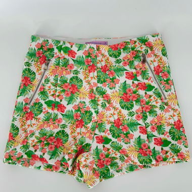 Shorts floraux avec fermeture éclair