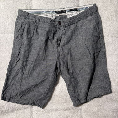 Grey Linen Shorts Slim Fit Size 50