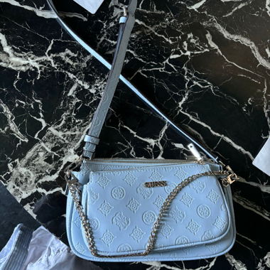 Guess Dayane Double Pouch Crossbody Sky
