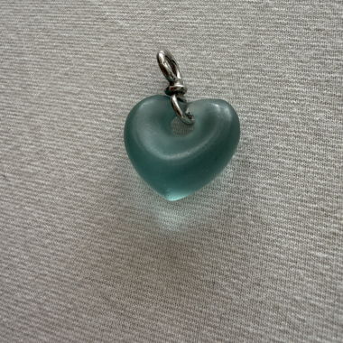 Pendentif cœur en argent véritable Murano