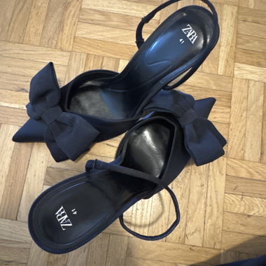 Black Zara Heels with Bow