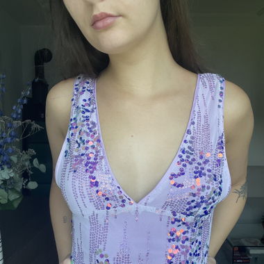 Top Violet à Paillettes