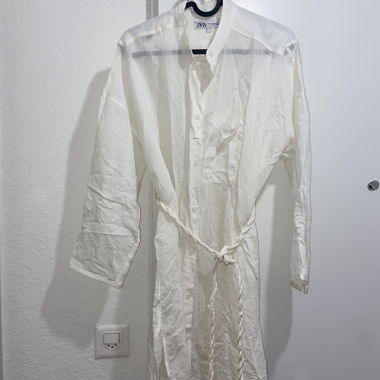 Robe chemise de plage Zara écru
