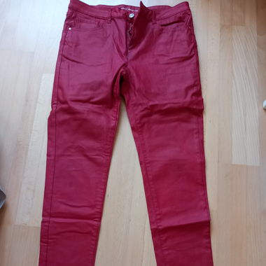Red leather pants