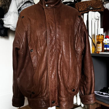 Brown leather jacket Vera Pelle