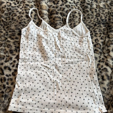 Top à bretelles blanc avec motif