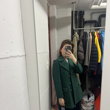 Green vintage duffle coat
