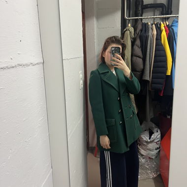 Green vintage duffle coat