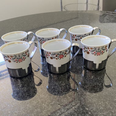 Tasses à café avec poignées en fer 6 pièces 