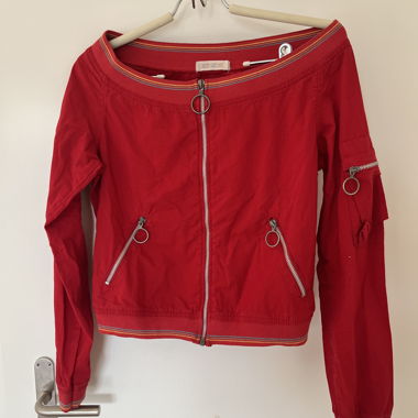 Veste rétro à zip avec col bateau