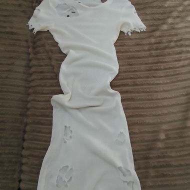 Robe côtelée blanche