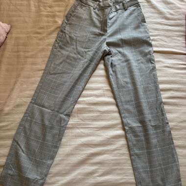 Pantaloni eleganti dritti con motivo a quadri