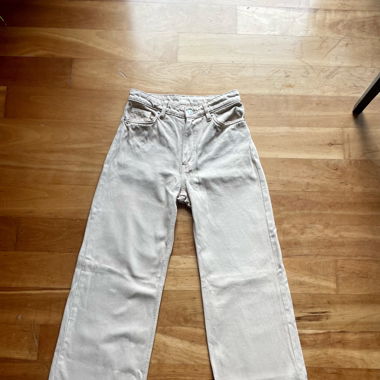 Beige Wide Leg Pants
