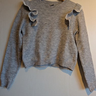 Grey Ruffle Sweater