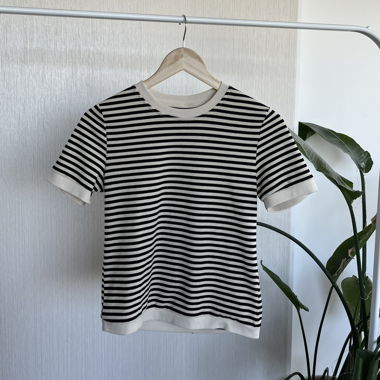 Dazy Streifen-Shirt – Schwarz-Weiss