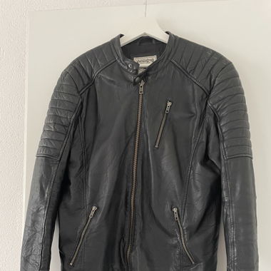 Herren Leder Jacke schwarz