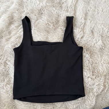 Black camisole with thin straps