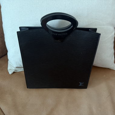 Sac à poignée supérieure Louis Vuitton en cuir noir