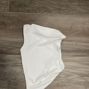 white top and long skirt