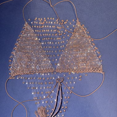 Pearl Mesh Top peach 