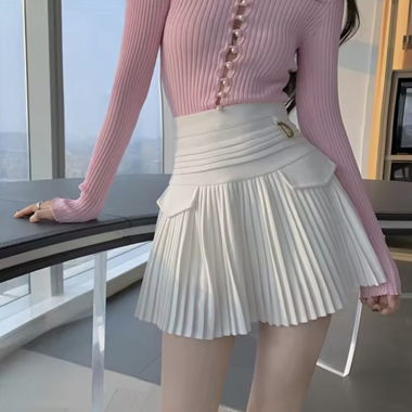 Jupe plissée taille haute