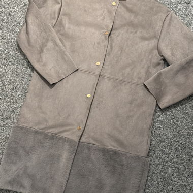 Cappotto Zara in pelle scamosciata e pelliccia