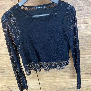 Spitzentop Langarm