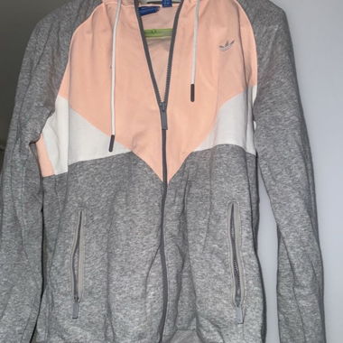 Veste à capuche Adidas rose gris