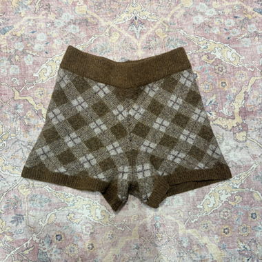 Checkered Knit Shorts