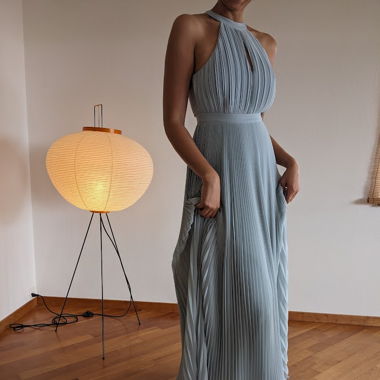 Formales Abendkleid mit Chiffon und Unterrock
