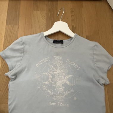 Top corto vintage azzurro baby