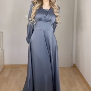 blaues maxi kleid