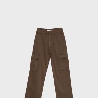 straight-fit cargohose braun