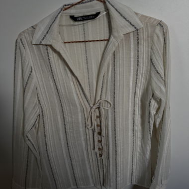 Blusa ZARA a righe con fiocco davanti