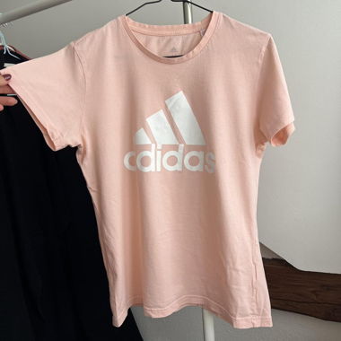T-shirt Adidas logo rosa pesca