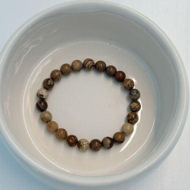 Armband aus braunem Naturstein