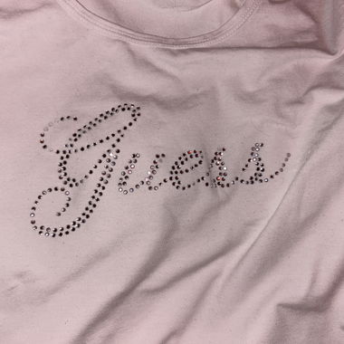 Guess pink T-Shirt mit Strass-Logo
