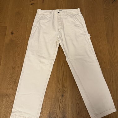 Pantalon de menuisier blanc Pull & Bear
