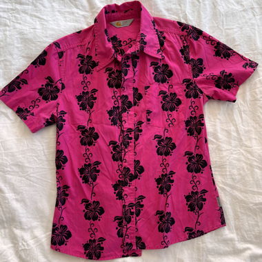 Chemise Vintage Carhartt Rose Hawaïenne à Imprimé Floral