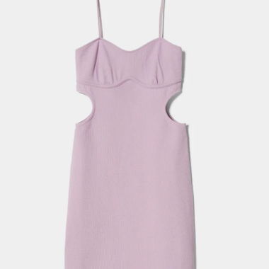 Bershka Pastel Lilac Rib Dress
