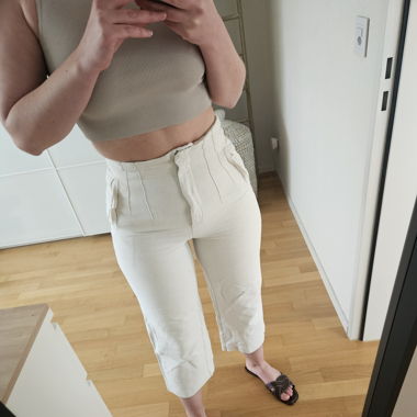 Zara High Waist Hose Beige