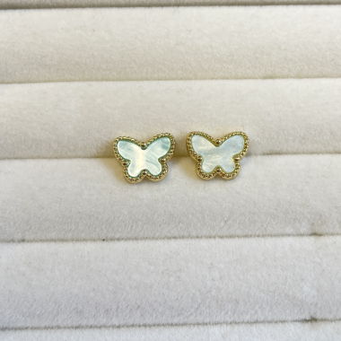Vergoldet Ohrringe Schmetterling Aqua