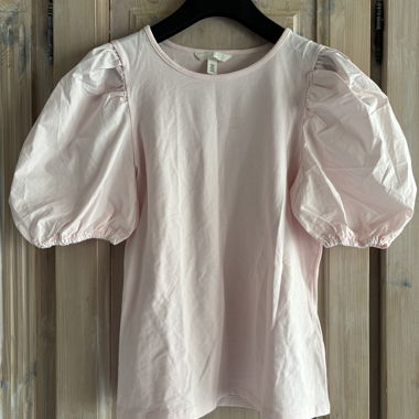 Rosa Puffaermel-Shirt