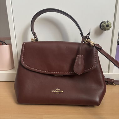 Coach burgundy leather handbag