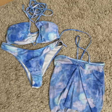3-Piece Blue Bikini Set