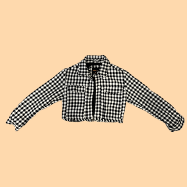 Black-and-white plaid jacket