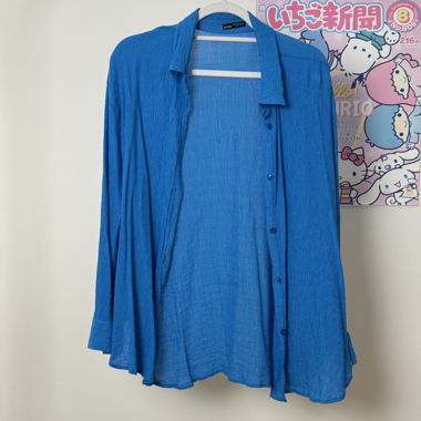 Bershka blaues Blusentop