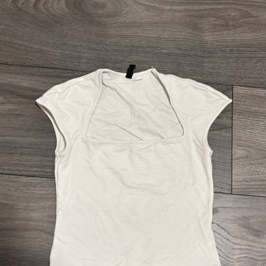 T-shirt bianca senza maniche H&M