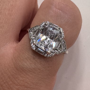 Bague statement argentée